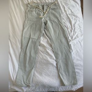 Zara Light Wash Mens Jeans Size 28 with Rope Belt